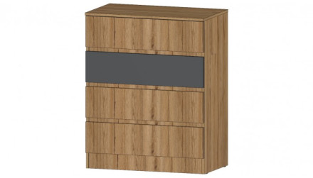 Комод 4 ящика Ленора, Дуб вотан/Графит 