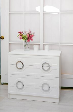 Комод 4 ящика Милан, серебро 