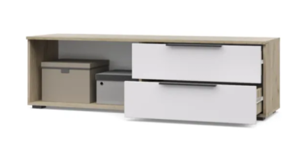 Тумба ТВ 1400 Х72 Харди, Дуб серый/Белый 